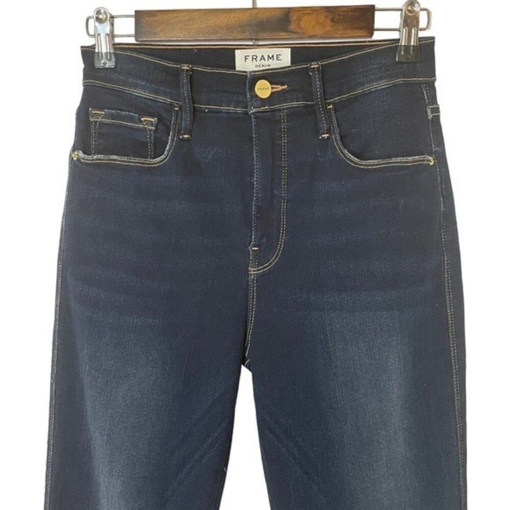 Frame Denim Blue Jean Le Sylvie Slender Straight Cabana Split Hem - Picture 9 of 10